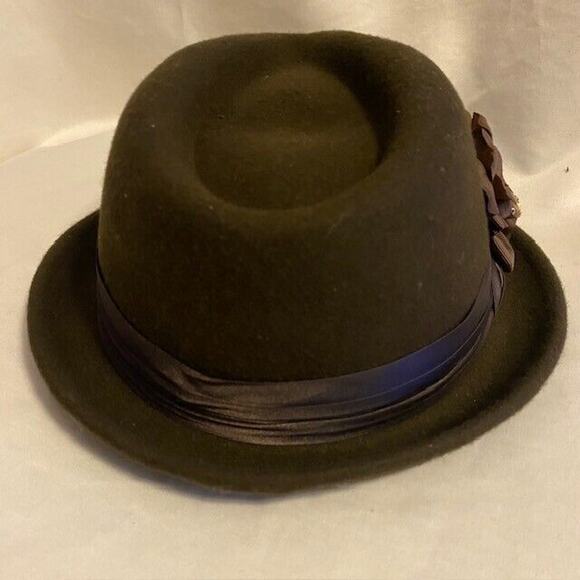 Nine West Brown Wool Hat Satin Ribbon with Flowers - Picture 4 of 6